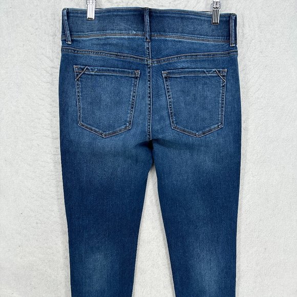 Apt 9 Jeans Womens 8 Blue Denim Curvy Straight Slimming Tummy Waistband Pants - Picture 11 of 16